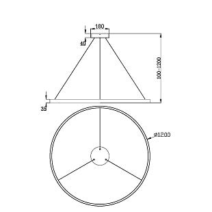 Interiérové svietidlo MAYTONI RIM MOD058PL-L65B3K