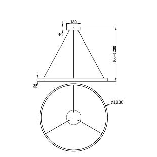 Interiérové svietidlo MAYTONI RIM MOD058PL-L54BS3K