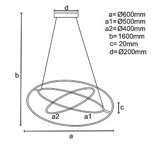 Interiérové svietidlo NEDES svietidlo s ovládačom 105W J4350/CH