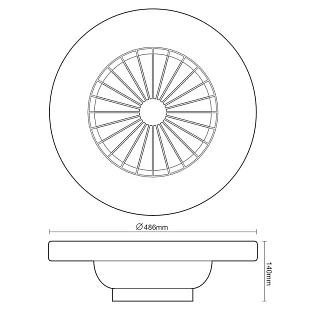 Interiérové svietidlo NEDES ventilátor s osvetlením 48W LCL6341