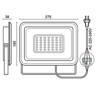 Interiérové svietidlo NEDES LED reflektor 100W/4000K LF0025