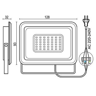 Interiérové svietidlo NEDES LED reflektor 20W/4000K LF0122