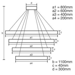 Interiérové svietidlo NEDES LED svietidlo + diaľkový ovládač 135W J4314/S