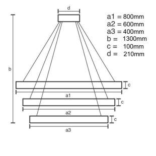 Interiérové svietidlo NEDES LED svietidlo + diaľkový ovládač 115W J6347/CH