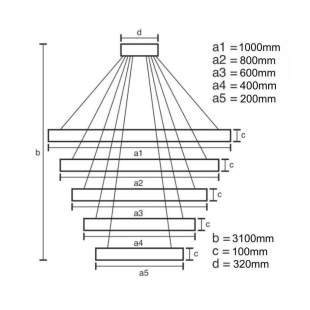 Interiérové svietidlo NEDES LED svietidlo + diaľkový ovládač 195W J6348/CH