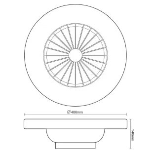 Interiérové svietidlo NEDES ventilátor s osvetlením 48W LCL6340