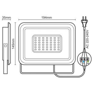 Interiérové svietidlo NEDES LED reflektor 50W / 4000K LF0024