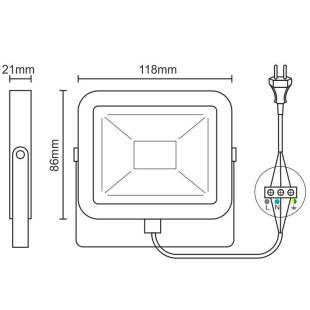 Interiérové svietidlo NEDES LED reflektor 10W / 4000K  LF2121