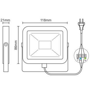 Interiérové svietidlo NEDES LED HQ reflektor 10W /4000K  LF2221